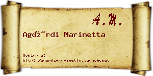 Agárdi Marinetta névjegykártya